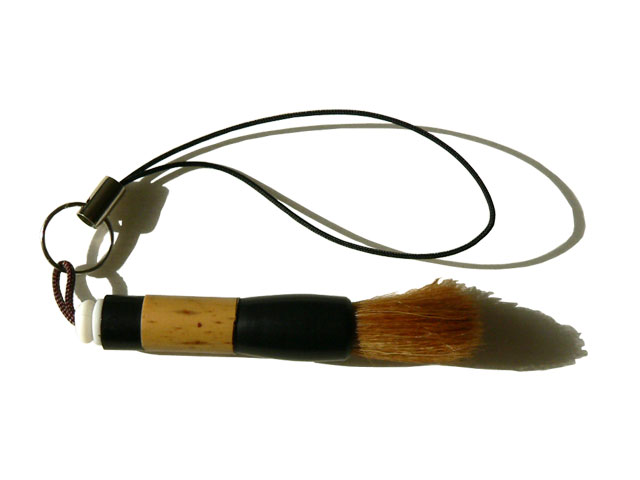 mini筆ストラップ 竹軸ダルマ